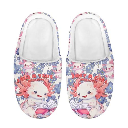 ZUXONGSY Axolotl Rutschfest Indoor Pantoffeln für zu Hause Bequeme Weicher Kuschelige Atmungsaktive House Slippers als stylisches Geschenk Kinder von ZUXONGSY