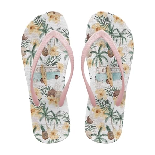 ZUXONGSY Coco Nut Tree Sommer Flip Flops Frauen Anti-Rutsch Strand Flip Flops Frauen Wasserdicht Plattform Sandalen für Schwimmbad,39EU von ZUXONGSY