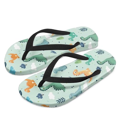 ZUXONGSY Dino Flip Flops Jungen 6-10 Jährige Kawaii Kids Memory Foam Flip Flops, Wasserdichte Zehenstegsandalen für Schwimmbad,Blau von ZUXONGSY