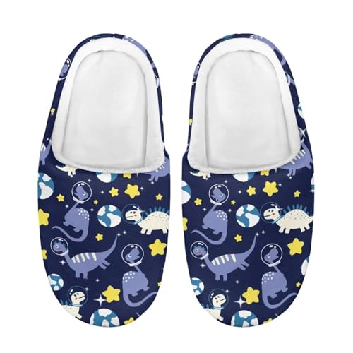 ZUXONGSY Dinosaurier-Astronaut Rutschfest Indoor Pantoffeln Jungen Flauschig Slipper Kuschelige Schuhe Waschbare Hüttenschuhe als Stylisches Geschenk von ZUXONGSY