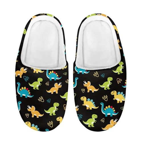 ZUXONGSY Dinosaurier Hausschuhe Junge Winter Wärme Weiche Bequeme Schlapfen Slipper als Stylisches Geschenk Waschbare für Den Innenbereich von ZUXONGSY