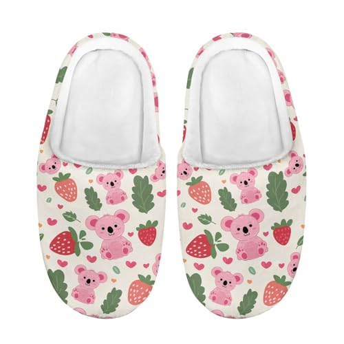 ZUXONGSY Erdbeerkolga Winter Baumwolle Hausschuhe Kinder Kuschelige Slipper Rutschfest Leicht Pantoffeln für Mädchen drinnen und draußen von ZUXONGSY