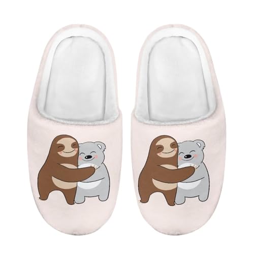 ZUXONGSY Faultier und Koala Winter Baumwolle Hausschuhe Mädchen Kinder Flauschig Bequeme House Slippers Atmungsaktive Puschen drinnen und draußen Unisex von ZUXONGSY