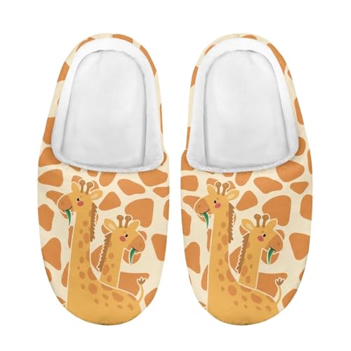 ZUXONGSY Giraffe Winter Baumwolle Hausschuhe Mädchen Kinder Flauschig Bequeme House Slippers Atmungsaktive Puschen drinnen und draußen Unisex von ZUXONGSY