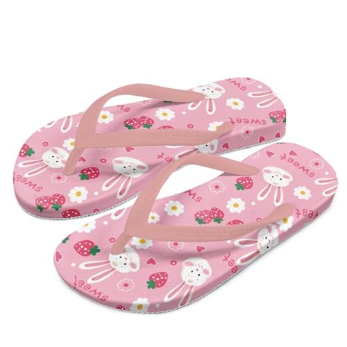ZUXONGSY Hase Flip Flops Kinder Wasserdicht Strand Flip Flops & Pool Rutschen Anti-Rutsch-Sohle Plattform Sandalen für Schwimmbad,34EU,Rosa von ZUXONGSY