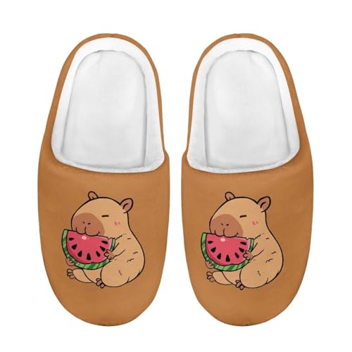ZUXONGSY Kapibara, das Wassermelon isst Hausschuhe Junge Winter Wärme Weiche Bequeme Schlapfen Slipper als stylisches Geschenk Waschbare von ZUXONGSY