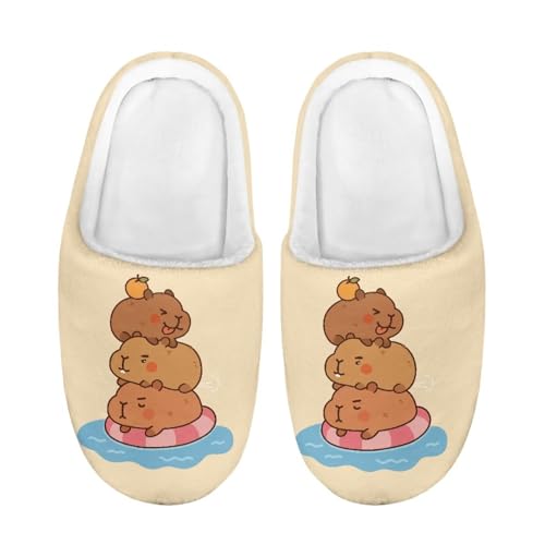 ZUXONGSY Kapibara Winter Baumwolle Hausschuhe Kinder Kuschelige Slipper Rutschfest Leicht Pantoffeln für Mädchen drinnen und draußen von ZUXONGSY