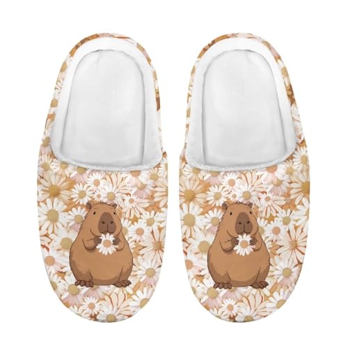 ZUXONGSY Kapibara Winter Baumwolle Hausschuhe Mädchen Kinder Plüsch Bequeme House Slippers Atmungsaktive Puschen drinnen und draußen Unisex von ZUXONGSY