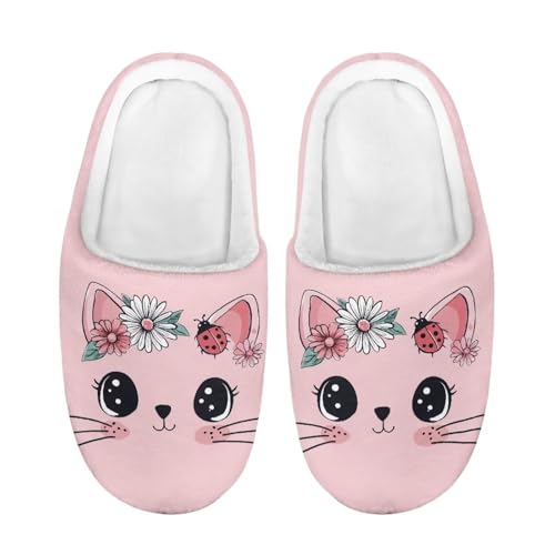 ZUXONGSY Katzenmiene Rutschfester Kinder Hausschuh Trendiger Schuhe Warme Rutschfeste Sohle Slipper für Mädchen Größe Waschbare mit geschlossener spitze von ZUXONGSY