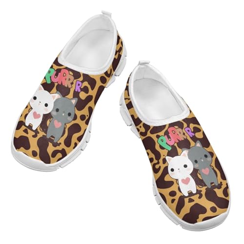ZUXONGSY Leopardenmuster Schuhe Kinder MäDchen Niedrige Atmungsaktive Kinderschuhe für Sommer Katze Extra Breite Schuhe 28 EU-34EU von ZUXONGSY