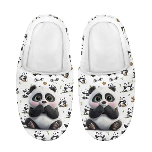 ZUXONGSY Liebiger Panda Hausschuhe Junge Mädchen Plüsch House Slippers Weiche Bequeme Puschen mit Geschlossener Spitze Kuschelige Scuff Wärme Winter von ZUXONGSY