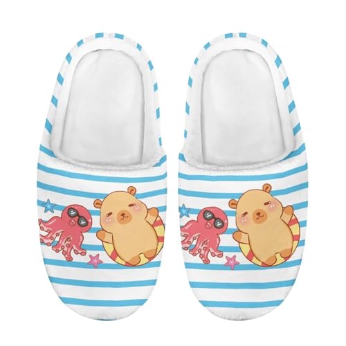 ZUXONGSY Oktopus und Kapibara Rutschfester Kinder-Hausschuh Stilvolle Hüttenschuhe Atmungsaktive Slipper Jungen Geschenk als stylisches Geschenk Winter von ZUXONGSY