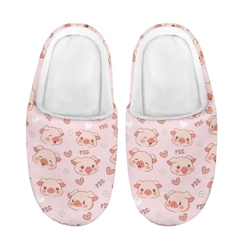ZUXONGSY Pig Warme Plüsch Pantoffeln Mädchen Kuschelige Slipper Weicher Schlapfen Atmungsaktive Leicht Hüttenschuhe drinnen und draußen von ZUXONGSY