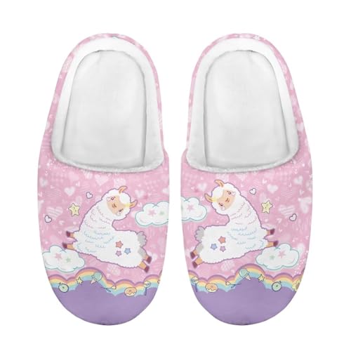 ZUXONGSY Sprungender Alpaka Warme Mädchen Hausschuhe Atmungsaktive Pantoffeln Weiche Slippers für Den Innenbereich Waschbare drinnen und draußen winter von ZUXONGSY