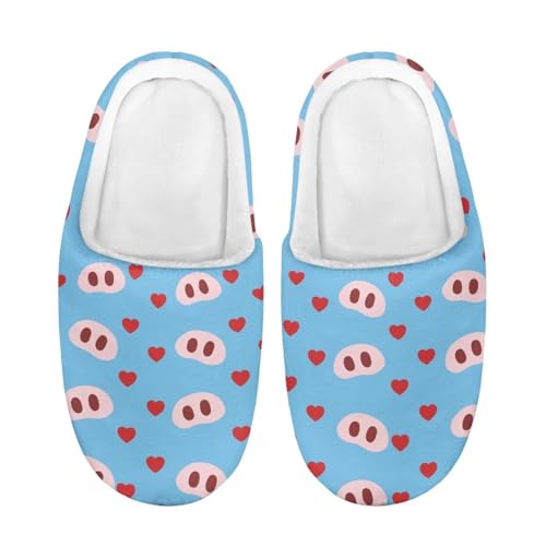 ZUXONGSY Süße Schweinenase Rutschfest Indoor Pantoffeln Kuschelige Hausschlappen Flauschig Puschen Flauschig Weicher Hüttenschuhe als Stylisches Geschenk von ZUXONGSY
