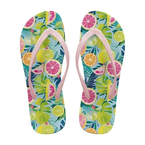 ZUXONGSYSommer Flip Flops für Sommer-Zitrone Strand Flip Flops Frauen,Mode Slipper Damen Sommer für Schwimmbad,Wasserdicht mit Arch Support,36EU von ZUXONGSY
