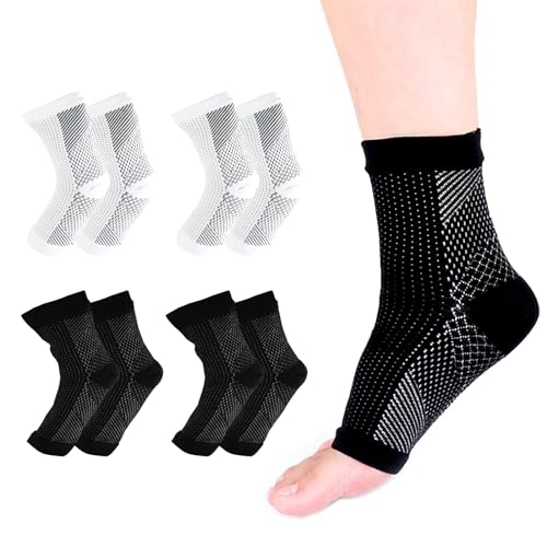 ZUYIST 4 Paar Neuropathie Soothe Kompressionssocken Herren, Kompressionsstrümpfe Damen, Orthopädische Compression Socks mit Offener Zehe, Sprunggelenkbandage für Plantarfasziitis Gelenkschmerzen,L/XL von ZUYIST
