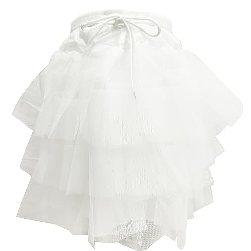 ZUYPSK Damen Mädchen Vintage Retro Petticoat Reifrock Unterrock Kinder Rockabilly Netz Crinoline Röcke Swing Kleid (Weiß) von ZUYPSK