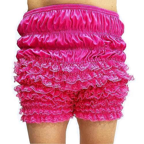 ZUYPSK Damen Unterhose langes Bein Schlüpfer Slip mit Rüschen Spitze Frauen Sicherheits Shorts Unterwäsche Leggings Kurz Hose Yoga Tanzen (Rosa, M) von ZUYPSK