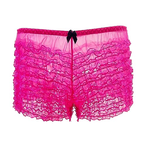 ZUYPSK Damen Unterwäsche Rüschen Spitzen Slip Unterhosen Sicherheits Schlüpfer Shorts Unterrock kurz Hose Hipster Unterhose (DE/NL/SE/PL, Alphanumerisch, Einheitsgröße, Regular, Regular, Rosarot) von ZUYPSK