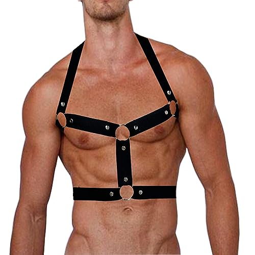 ZUYPSK Männer Brust Harness Body Stretch Harness Nylon Geschirr Dessous Clubwear Herren erotik Unterwäsche (ZVZ-schwarz) von ZUYPSK