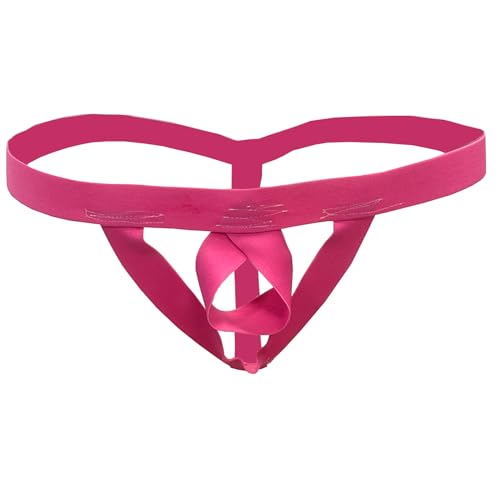 ZUYPSK Ouvert Männer Thong Herren String Tanga Penisring Niedrige Taille Jockstraps Shorts Elastische Unterhosen (Rosenrot) von ZUYPSK