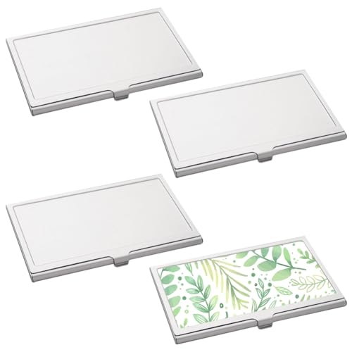 ZUYYON 4 Stück Sublimation Blanko Visitenkartenhalter Metall Organizer Kartenetui Tasche Wärmeübertragung Blanko Kartenträger Fall DIY Visitenkartenetui für Männer Frauen von ZUYYON