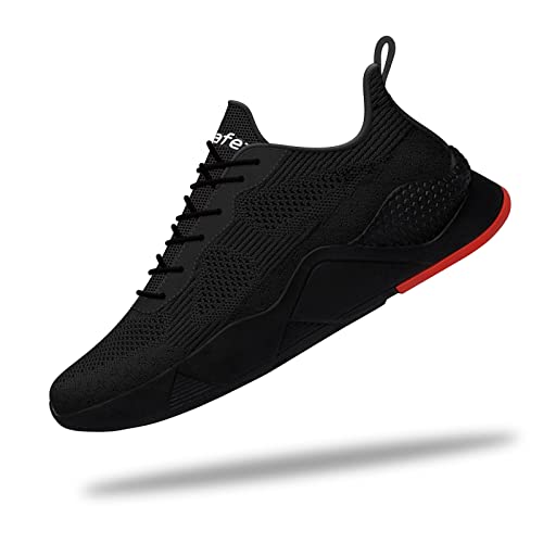 ZVC Arbeitsschuhe Herren Sicherheitsschuhe Herren Damen Leicht Atmungsaktiv Schutzschuhe mit Stahlkappe Sportlich Sneakers (Schwarz, 36EU) von ZVC