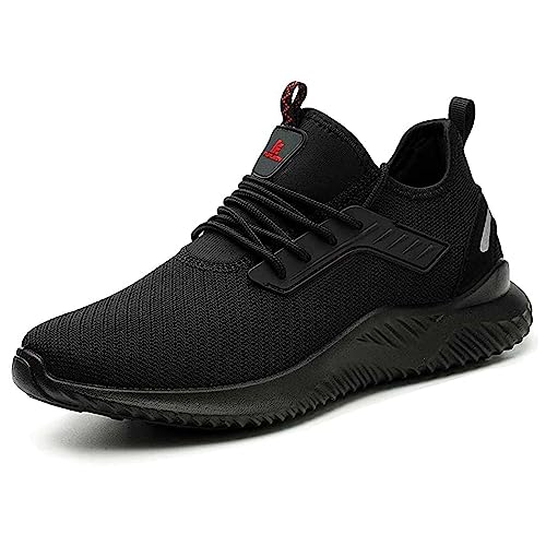 ZVC Sicherheitsschuhe Herren Leicht Schwarz Arbeitsschuhe Herren Damen Stahlkappe Sportlich Sneakers von ZVC