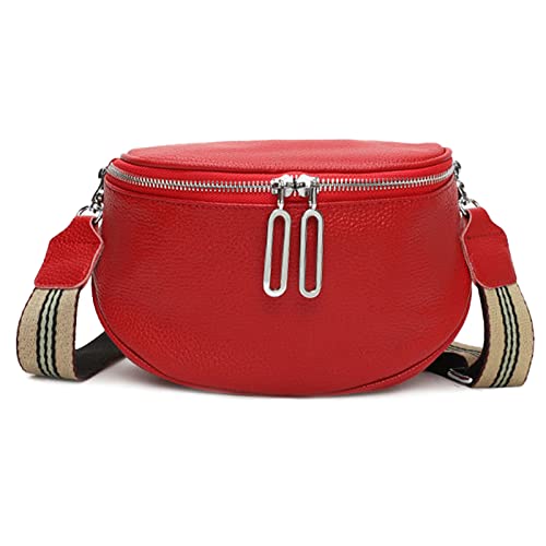 ZVC Umhängetasche Damen mit Breiter Gurt Bauchtasche Damen Crossbody bag damen Stylisch Kleine Gürteltasche Damen Reißverschluss Handtasche von ZVC