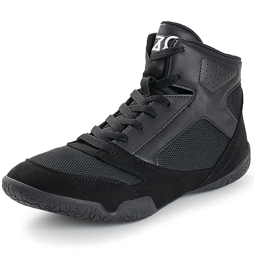 ZVC Wrestling Schuhe Männer Boxen Schuhe für Kampf Schuhe Powerlifting Bodybuilding Stiefel Schuhe, Schwarz, 42 EU von ZVC