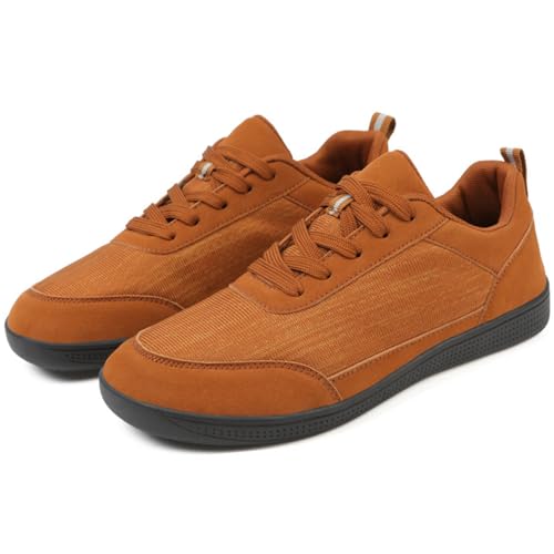 ZVJV Barfußschuhe Herren Damen Leder Barfussschuhe Breite Schuhe Leicht Atmungsaktiv Minimalistische Traillaufschuhe Walkingschuhe Fitnessschuhe von ZVJV