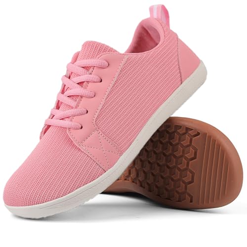 ZVJV Barfußschuhe Herren Damen Weit Zehenschuhe Breite Barfuss Schuhe Zero-Drop Sohle Minimalistische Traillaufschuhe Outdoor Walking Weiß Sommer von ZVJV