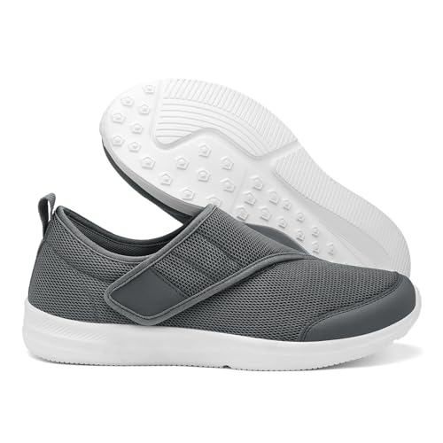 ZVJV Extra Weit Diabetiker Schuhe Damen Herren Leichte Atmungsaktive rutschfest Orthopädische Hausschuhe Walkingschuhe Rehaschuhe für Geschwollene Füße von ZVJV