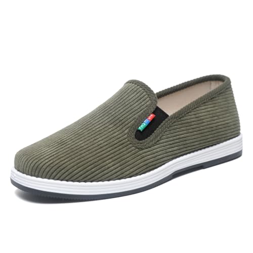 ZVJV Herren Sommer Weich Leichte Weit Sportschuhe Casual Freizeit Mode Bequeme Turnschuhe Orthopädische Hausschuh Streifen Cord Slipper Stretch Espadrilles von ZVJV