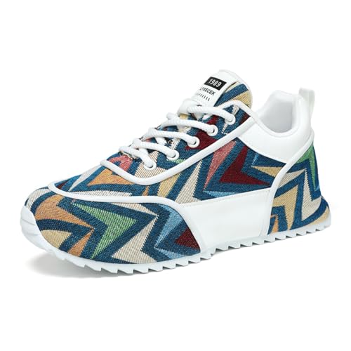 ZVJV Schnürschuhe Mehrfarbig Freizeit Schillernde Farbe Sportschuhe Modische Chunky Sneakers Herren von ZVJV