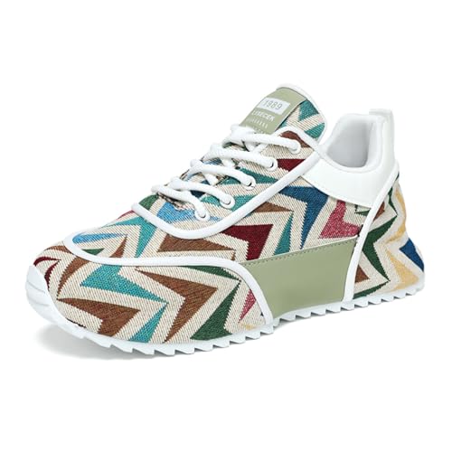ZVJV Schnürschuhe Mehrfarbig Freizeit Schillernde Farbe Sportschuhe Modische Chunky Sneakers Herren von ZVJV