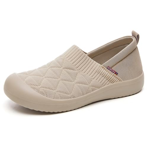 ZVJV Slip on Sneakers Damen Elegant Damen Freizeitschuhe Frühling und Orthopädische Wanderschuhe Weiche Sohle Bequeme Atmungsaktive Outdoor-Freizeitschuhe Damenschuhe Alte Peking-Stoffschuhe von ZVJV
