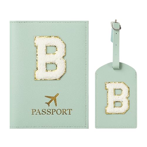 ZVRSUA Reisepasshülle und Kofferanhänger mit Buchstabe B,Passport Hülle, Hülle Reisepass,Ausweismappe, der Pass, Kofferanhänger für Kreuzfahrten und Flugreise,Geschenk für Damen/Teenager/Kind(Grün B) ZVRSUA Reisepasshülle und Kofferanhänger mit Buchstabe B,Passport Hülle, Hülle Reisepass,Ausweismappe, der Pass, Kofferanhänger für Kreuzfahrten und Flugreise,Geschenk für Damen/Teenager/Kind(Grün B) von ZVRSUA