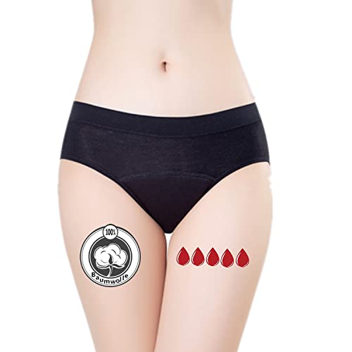 ZVZK Perioden Unterwäsche Damen 30ML Starke Strömungsabsorption Menstruation Unterhosen Postpartum Slips 3er Pack (M 1Pack) von ZVZK