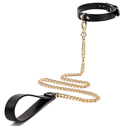 ZWBHSH Halsband Mit Leine Ketten Fesseln Sex Set O-Ring Verstellbarer Halsbänder Halsfessel Fetisch Sklave SM Bondage Erotiek Zubehör Für Paare Sexspielzeug Für Männer Frauen von ZWBHSH