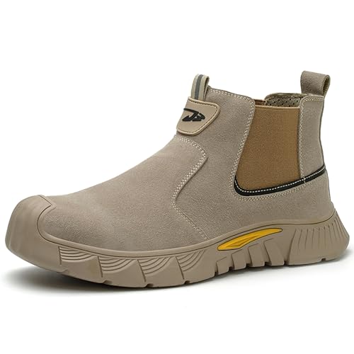 ZWCLSH Sicherheitsstiefel Leicht Herren Damen Arbeitsschuhe Hoch Stahlkappe Atmungsaktiv Sicherheitsschuhe rutschfest Stahlkappenschuhe,117,38 EU von ZWCLSH