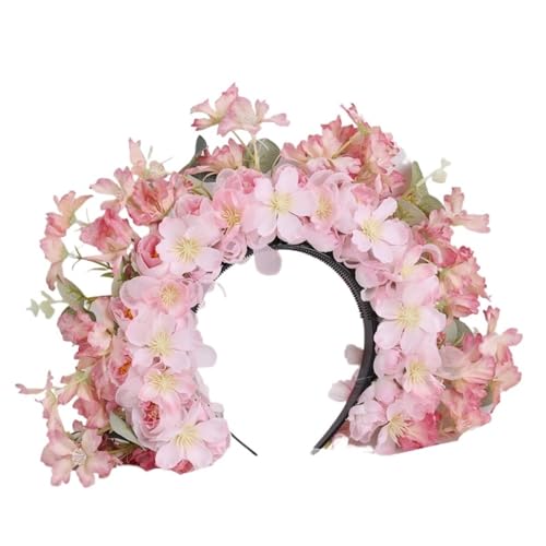 Blumenkranz Haare Blumen-Kopfbedeckung, doppelseitiges Seidenblumen-Stirnband, tägliches Zubehör, mehrfarbige Haarbekleidung(Color2) von ZWCSHUU