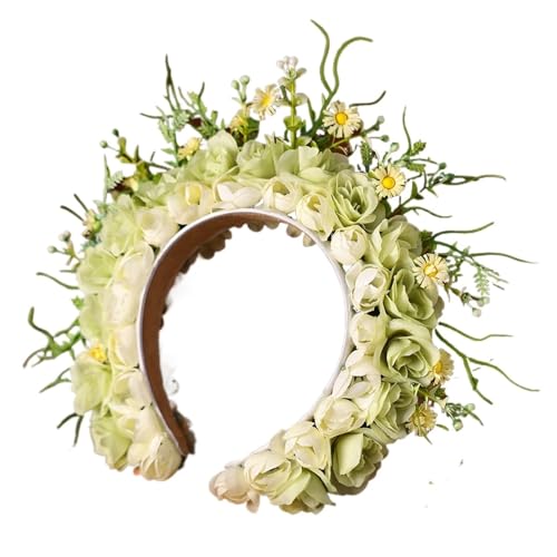 Blumenkranz Haare Bunte Blumen Prinzessin Haarnadel Blumen Stirnband Kopfschmuck for Frauen Braut Hochzeit Haarschmuck Haarbänder(Color4) von ZWCSHUU