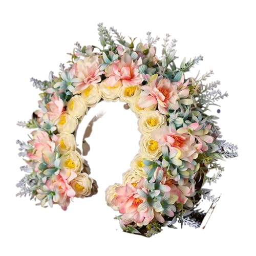 Blumenkranz Haare Bunte Blumen Prinzessin Haarnadel Blumen Stirnband Kopfschmuck for Frauen Braut Hochzeit Haarschmuck Haarbänder(Color7) von ZWCSHUU