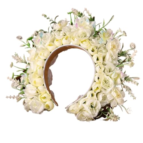 Blumenkranz Haare Bunte Blumen Prinzessin Haarnadel Blumen Stirnband Kopfschmuck for Frauen Braut Hochzeit Haarschmuck Haarbänder(Color9) von ZWCSHUU