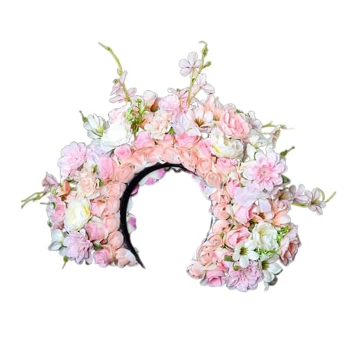 Blumenkranz Haare Buntes Blumen-Stirnband, doppelseitiger Haarkranz, Hochzeits-Party-Kostüm-Kopfschmuck for Braut-Frauen-Haar-Accessoire(Color9) von ZWCSHUU