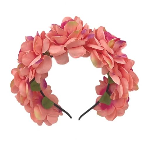 Blumenkranz Haare Frauen Haar Hoop Nachahmung Rose Blume Retro Gefälschte Blume Dekor Dame Stirnband Leichte Dicke Dünne Haar Zubehör(Color5) von ZWCSHUU