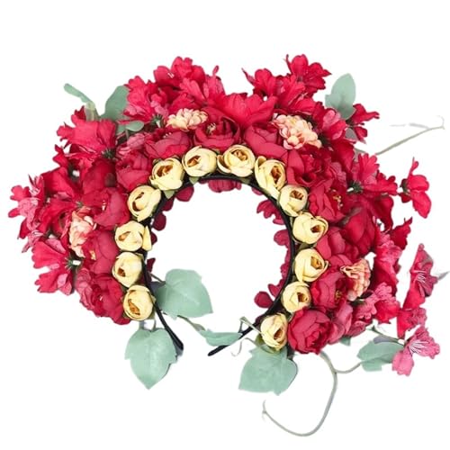 Blumenkranz Haare Girlanden-Kopfschmuck, am Kopf befestigtes Blumen-Stirnband(Color2) von ZWCSHUU