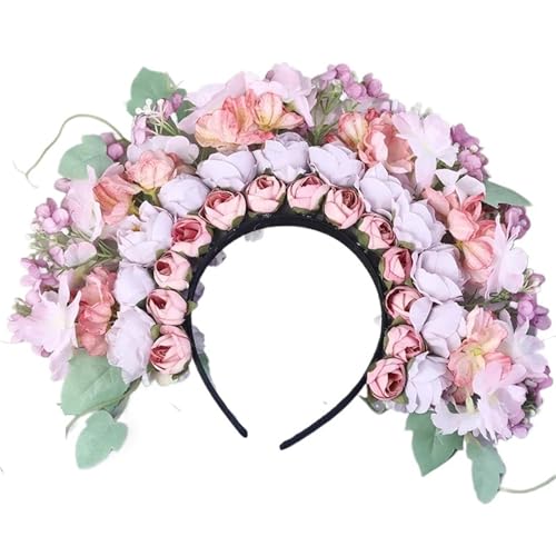 Blumenkranz Haare Girlanden-Kopfschmuck, am Kopf befestigtes Blumen-Stirnband(Color5) von ZWCSHUU